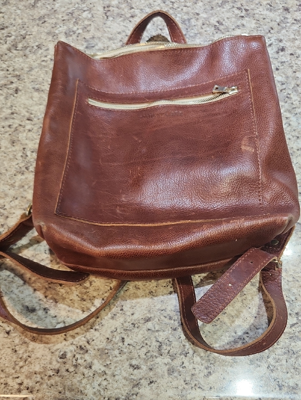 Portland Leather Brown Leather Backpack-Classic